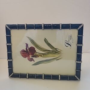 Lawrence 5x7" Blue Enamel and Silver Photo Frame NWT